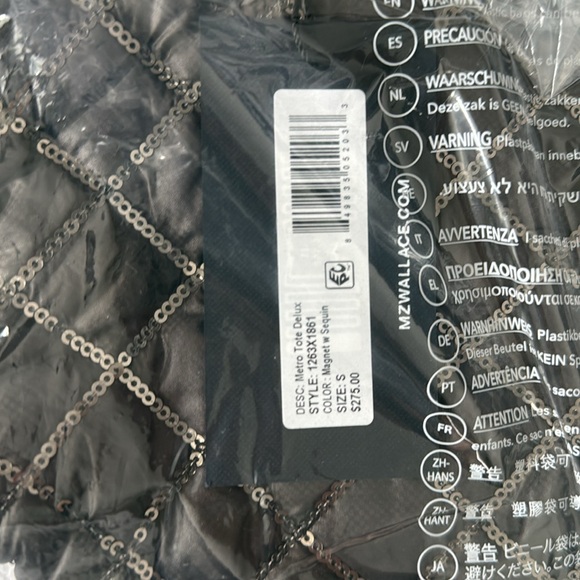 NWT MZ Wallace sequined SM Metro Tote Deluxe - Picture 8 of 16